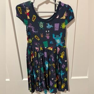 Disney Little Sleepies Monsters Inc Print Dress - Blue and Green Size 5